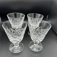 4 Set Stuart England Glengarry 5”T Crystal Water Goblet/Sherbet/Wine Glasses