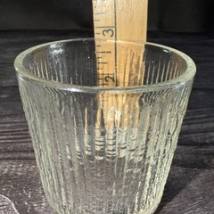 Vtg Jeannette Finlandia Tree Bark Icicle Old Fashioned Flared Low-ball Glass