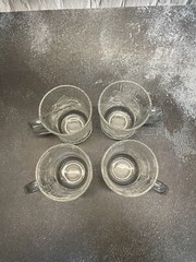 Vintage Arcoroc Canterbury Crocus Impressed Glass Coffee Tea Cup France (4)