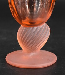 NEW Set of 4 VTG Fostoria Captiva Wine Juice Glasses Peach Frosted Shell 6 oz.