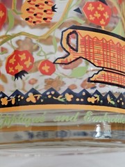 Vintage Set Of 3 Georges Briard Glasses Applique and Embroidery Birds Flowers