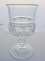Vintage Anchor Hocking Kings Crown Clear Goblet Knob Hill Pattern
