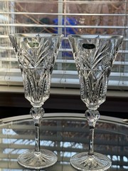 Vintage Cristal J.G. Durand France Cut Crystal Wine Glasses 9.5” Set of 2 – New