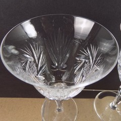 9pc Spode Crystal Priscilla Goblets 5 Water 4 Wine Glasses Signed VGC Pinwheel