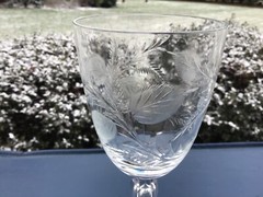 Tiffin PARKWOOD Cut Glass Water Goblets Set of 4 Ornate Fancy Cutting