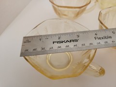 Set of 6 Anchor Hocking Princess Cups Topaz Yellow Depression Glass 6 oz…
