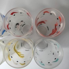 Vintage 1950’s Libbey Circus Carousel Frosted drinking glasses/highball gl set 8