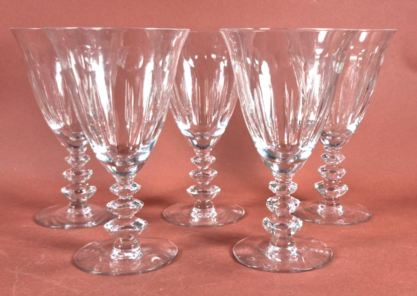 Duncan Miller Goblet Stem #5317 Cathay Rock Crystal Cutting Juno 688 Lot of 5