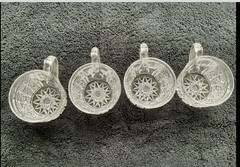 American Brilliant Cut Glass Harvard pattern handled punch cups
