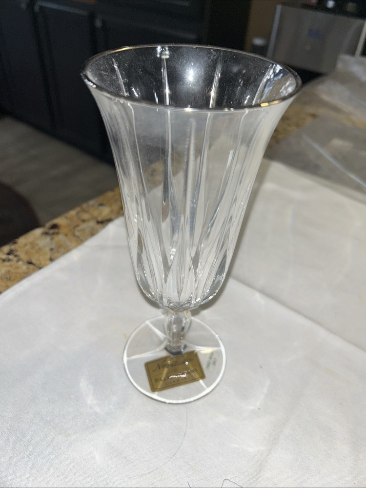 Noritake Vendome Platinum Iced Tea Glass(s) 8 1/8″ Crystal Teardrop Cut Germany