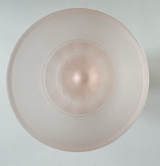 Vintage Indiana Glass Frosted Pink Parfait Glass MCM Soda Fountain