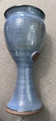 Garry Studio Art Pottery Blue Glazed Chalice Goblet Handmade Cup 7.5 Inches