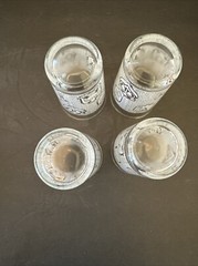 4 Vtg Continental Can Company Americana 4″ Juice Glass Hazel Atlas Rooster MCM