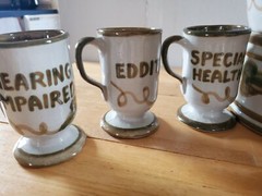 Louisville Stoneware Drink Dispenser & 12 Cups Binet School Disabilities JCPS KY