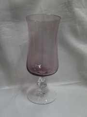 Fostoria Distinction Plum, Purple Bowl, Clear Stem: Iced Tea, 7″ Tall, Flaw