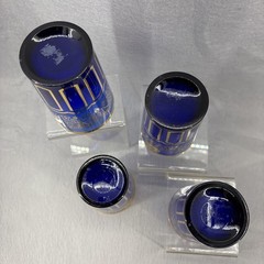 Lavorazione A Mano Bronze Verre SR Fabrique Par Italy Cobalt Blue Gold Glass 4