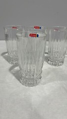 Fostoria Heritage Lead Crystal tall tumbler glasses set of 4 vintage Barware