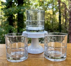Lot Of 3 Anchor Hocking TARTAN PLAID (Manchester) 10.5oz Old Fashioned Glasses