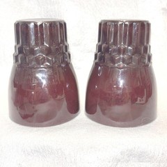 Vintage Anchor Hocking WINDSOR ROYAL RUBY 5oz Flat Tumblers Juice Glasses Set/2