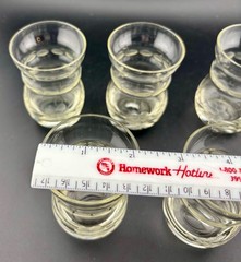 Vintage Stemless Etched Cordial/Liqueur Glasses Set of 5