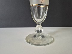 Set Of 2 Vtg Libbey Gold Foliage Frosted Pilsner Champagne Glasses *w/ Ball Stem