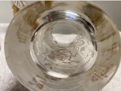 Vintage Hollywood Regency Gold and White Leaf Highball Glasses MCM Bar ware 