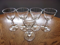 Liquor Cocktail Georgian Wine Blown Crystal Knob Stem 4 Oz – Set of 5