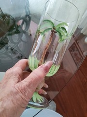 Vintage Handpainted Palm Tree Wine & Iced Tea Glasses