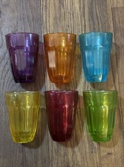6 Pasabahce PALAKS Vintage Beautiful Jewel Colored 6 oz Juice Glasses