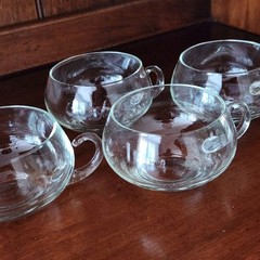 NEW *4* Blown Glass Moderno Riekes-Crisa Vintage Crystal Punch Cups