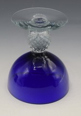 ART DECO MORGANTOWN GLASS RITZ BLUE COBALT BLUE SHERBET CHAMPAGNE 4″