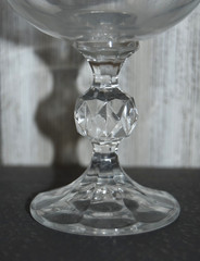 NEW VTG Bohemia Crystal Claudia Water Goblet, Wine Glass Faceted Ball Stem 6.5”