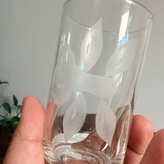 Vintage Federal Frosted Glass flower Juice Drinking Glasses MCM Set Of 6