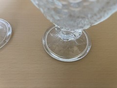 Vintage Pasabalce Art Of Glass Water Wine Goblet Raised Fruit Motif Lot Of 2