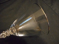 Vintage New Tiffin Montclair Set 6 Wine Goblets Platinum Trim With Paper Tags