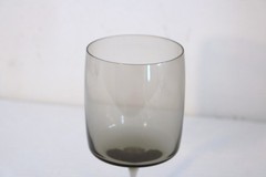 STEMWARE SMOKE GRAY GLASS BOWL CLEAR BASE WINE WATER GOBLETS 2 Sizes 1-Each