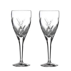 SET OF 2 WATERFORD JOHN ROCHA SIGNATURE 8.25 INCHES TALL WHITE WINE STEM GLASSES