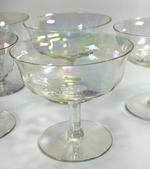 Mother of Pearl (Stem 858) by Fostoria Low Champagne/Sherbet Glasses Set of 5
