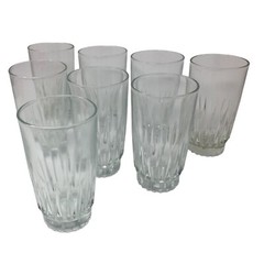 Set of 8 Clear Glass Drinking Glasses- Each glass is about 6 by 3 inches