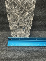 Bohemia Lead Crystal Tumbler Drinking Glass Excellent w/Original Tag 7” Tall