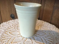 Vintage Ivory Fiesta Tumbler. 4.5″ H x 3.25″ D.