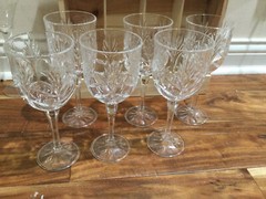 SET of 6~Crystal Clear Industries 5th Ave «Portico» 8″ Water Glasses Goblets