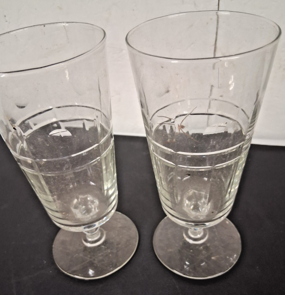 Rock Sharpe Wayne #3006 Iced Tea Crystal Footed Tumbler/Goblet(s) – Set of 2
