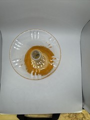 Hortensja Hortensia Amber Cut to Clear Tall Crystal Hock Wine Glass Grape Leaf