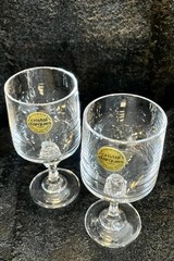 2 Vintage Durand Cristal D’Arques 2.25oz Cordial Glasses Clear Crystal EUC