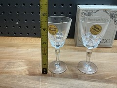 Vtg W.M. Dalton 24% French Lead Crystal Unit No. 5 2 Cordial Glasses Made France