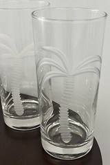 Set of 4 Etched Palm Tree Tall Highball Glasses by Rolf 🌴 Photos Coming