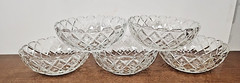 WATERFORD WAFFLE ANCHOR HOCKING 4 3/4″ DESSERT – FRUIT BOWL SET OF FIVE