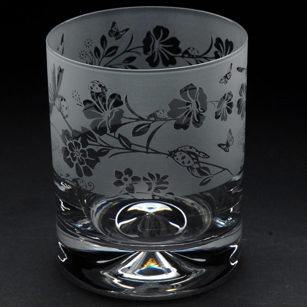 Whiskey Glass Decorated Ladybird Sandblast Animal Drink Tumbler Gift Box Animo