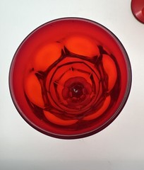 Vintage Fostoria Argus Ruby Red Wine Glasses MCM Set of 4